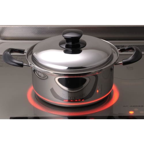 Yoshikawa Stainless Steel Two-Handled Pot, 20cm, 2.9L Capacity, Integrate, Made In Japan, Gift Wrapping Available, SJ3395