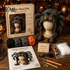 Halloween Theme Crochet Project Highland Cow Hat Kit, Pumpkin Spider Hood Stress Relief Craft Activity DIY Handmade Kit for Adults Teens Creative