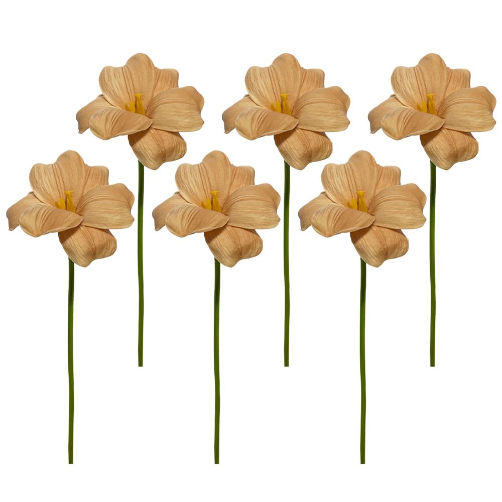 6pcs Artificial Opening Tulips, DIY Flowers Bouquet, PU Tulips Flower, Flower for Home Bedroom Wedding Home Decoration