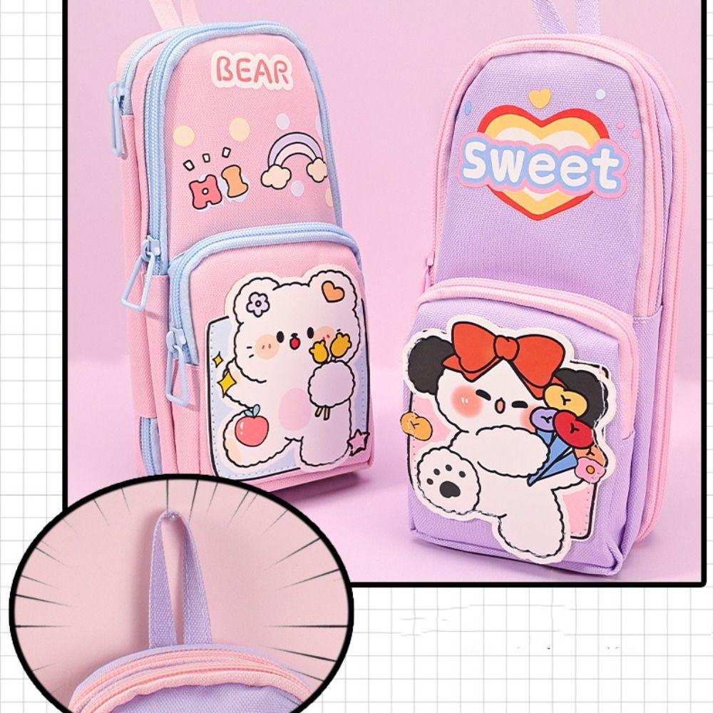 Multi-layer Storage Stationery Box Cartoon Storage Bag Pen Pouch Pencil Case  Gift