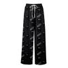 Women Summer Boho Palazzo Pants High Waist Wide Leg Halloween Printing Casual Trousers With Pockets