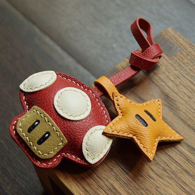 

Mushroom stars handmade car key bag pendant cute simple female gift tide Standard