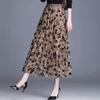 Qooth Floral Skirt Tulle Vintage Printed Skirt Pleated Skirts Elastic Band A Line Skirt QT2584
