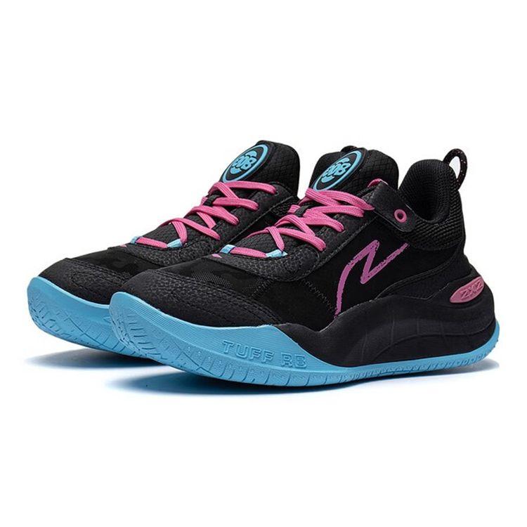 LiNing Youth  Performance Anti-Slip Shock Absorbing Durable Lightweight Rebound Low-Top Basketball Shoes Kids Sneakers Black Pink YKBS092-7
