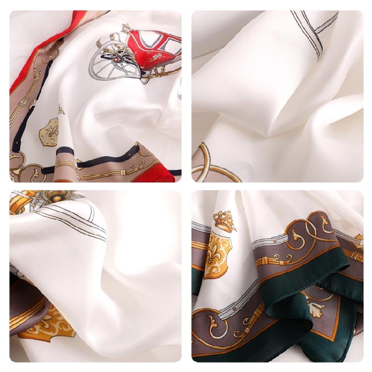 Small Square Scarf with Beautiful Print for Modern Women Soft Breathable Silk Like Bandana Scarves Party Neckerchief