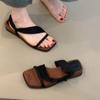 Two wear thick-soled comfortable sandals, female retro vacation style, foreign style, versatile, comfortable soft bottom with skirt, one word with s