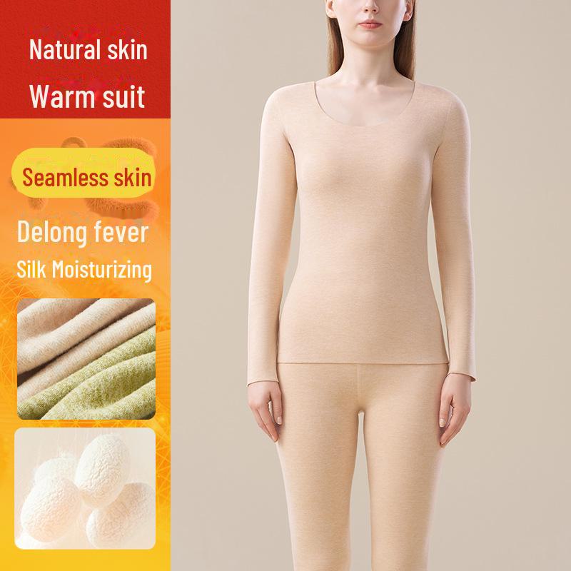 Dámská kašmírová hedvábná termoprádlová souprava: Německý samet, Silný, Útulný, Nezbytnosti pro podzim a zimu.