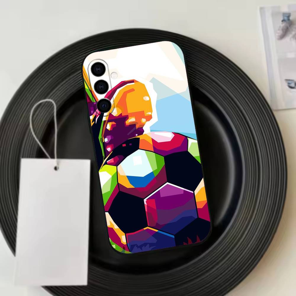 Football A-Art Phone Case Black Silicone Soft For Samsung Galaxy A73,A72,A71,A70,A53,A52,A51