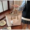 Textured Faux Leather Tote Bag for Women, Spacious Handheld Shoulder Handbag, Stylish Commute Work Bag with Zipper Closure KTB