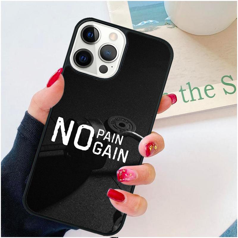 No Pain No Gain Gym Phone Case For iPhone 17 Air 16 pro max 15 14 plus 12 13 Soft Bumper Shell Cover coque