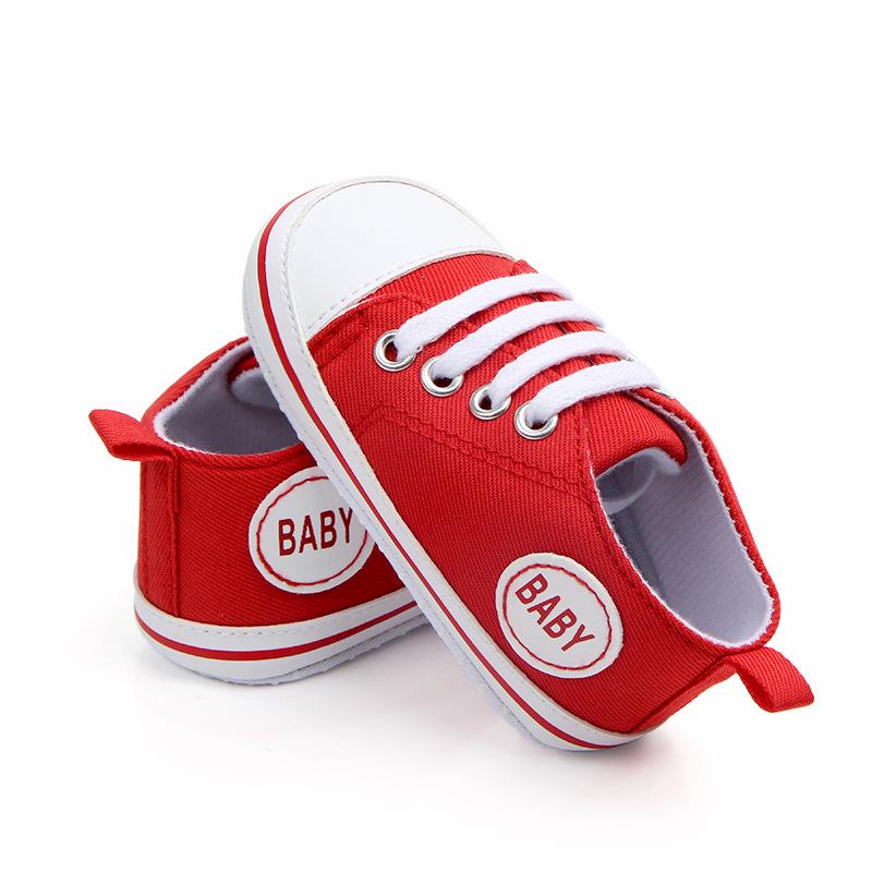 Baby First Walkers Cute Newborn Kid Canvas Sneakers Baby Boy Girl Soft Sole Crib Shoes Pre Walkers