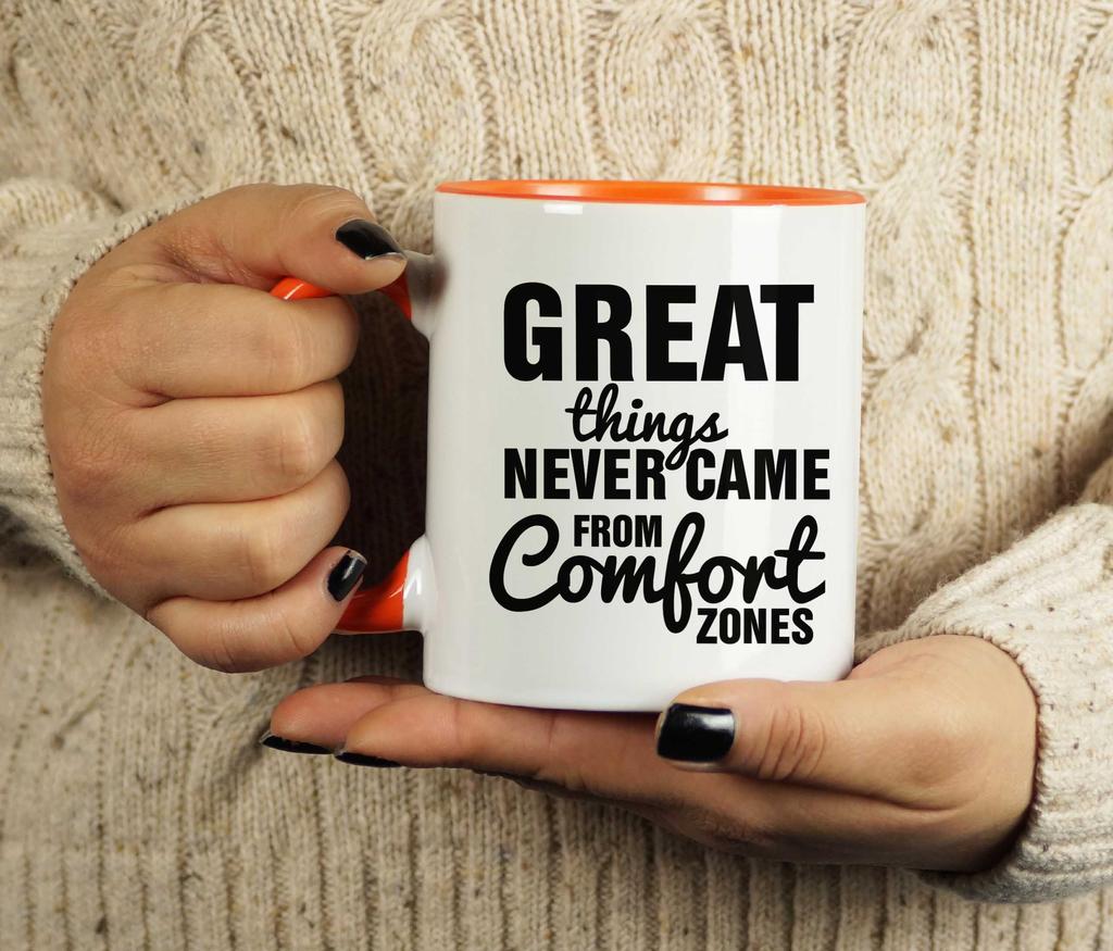 Inkdotpot Great Things Never Came From Comfort Zones 11Oz Ceramic Coffee Mug Inspirational Quotes Gift For Employee Boss Coworkers