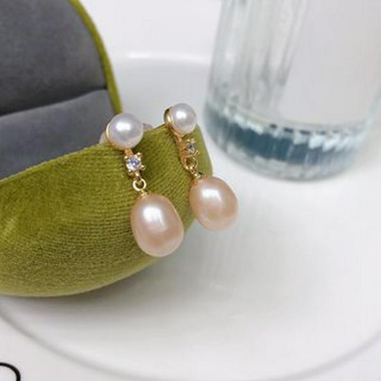 Freshwater Double Pearl Stud Earrings – Niche Luxury, Novel and Simple Design, TikTok Style