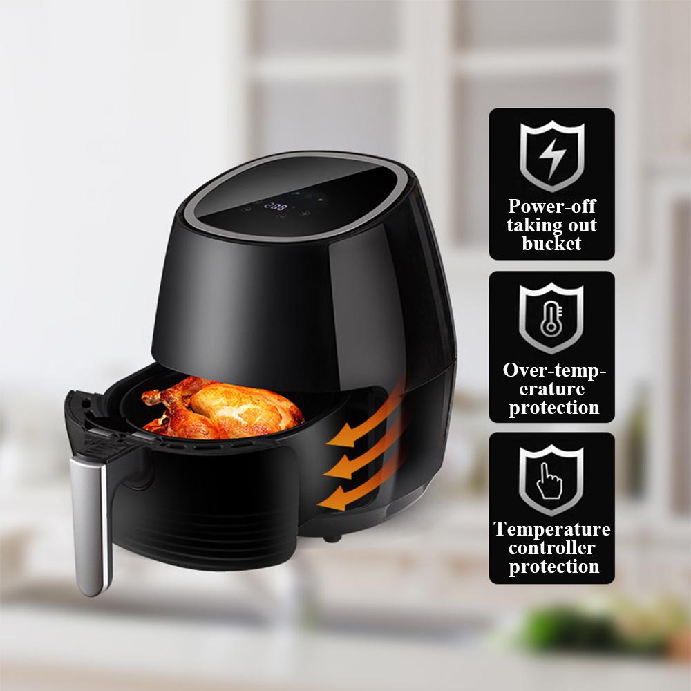 1250W 6,5Qt Cyfrowa Frytkownica Powietrzna Frytkownica Zdrowotna Kuchenka Smart Dotykowa LCD Airfryer Pizza Wielofunkcyjna Smart Frytkownica do Frytek