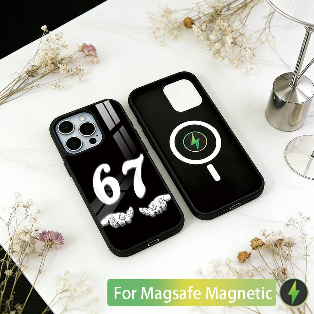 

Six Seven 67 Phone Case For iPhone17,16,15,14,13,12,11 Plus,Pro Magnetic For Magsafe Wireless Charging iPhone12ProMax