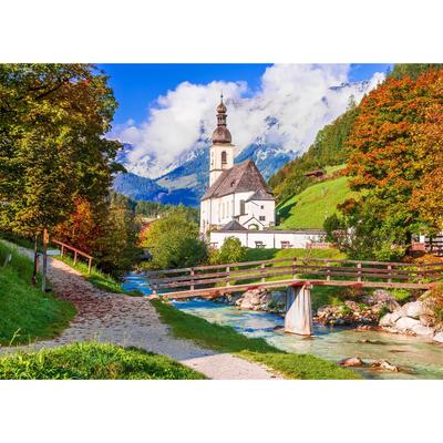 MISITU Jigsaw Landscape of a Church In Perfect As a Gift for or Any Perfect for Ramsau X 70 1000-Piece Puzzle, Germany, Autumn, Birthdays,