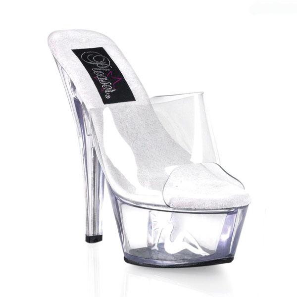 Women's Dance Shoes Summer High Heels 15cm Stiletto Heel Clear Crystal Sandals Model Shoes YKC