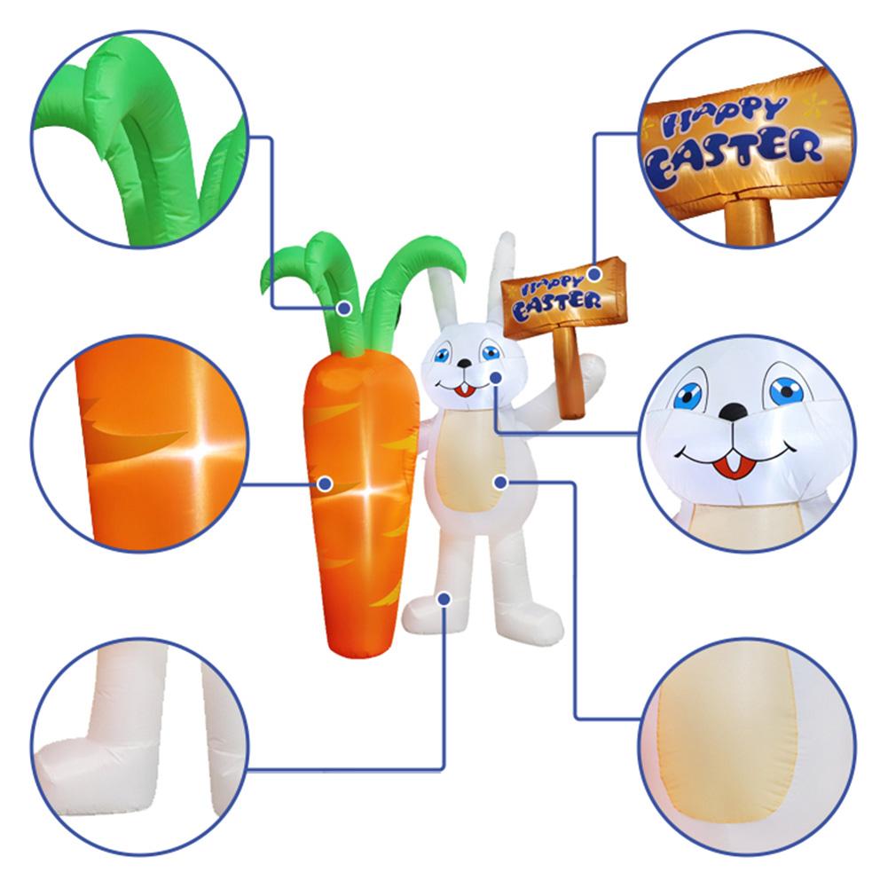 LED Waterproof Easter Light Yard Lawn Decor 1.5/1.8/2.1M Bunny/Carrot/Egg Figure Easter Universal Glowing Inflatable Decoration