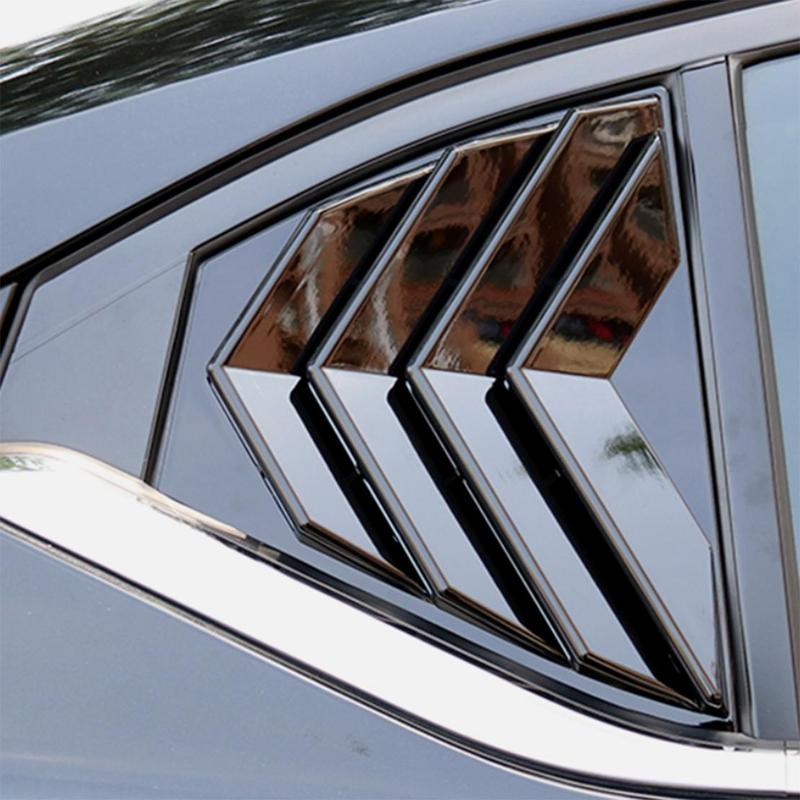 1 Pair Side Vent Rear Window Scoop Louver Cover Trim Fit for Nissan Sentra     2024 Glossy Black ABS Plastic