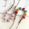 Cobblestone Shape Ceramic Bohemia Bead Necklace Vintage Pendant Jewelry Accessory