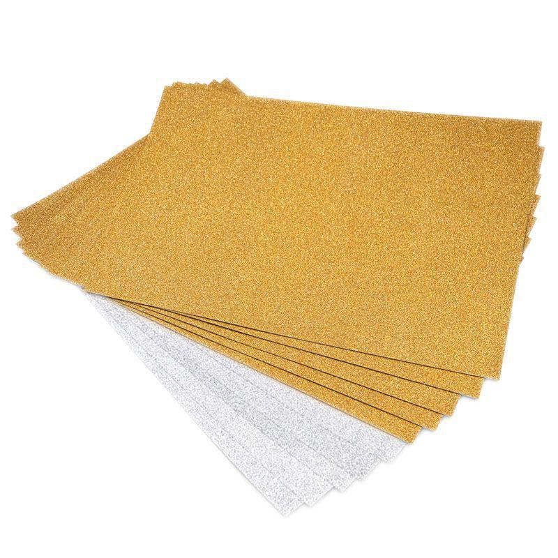 250g Gold Glitter Pearlescent A4 Paper for Handmade Cards – Special Christmas Craft Paper, Sturdy and Shaped