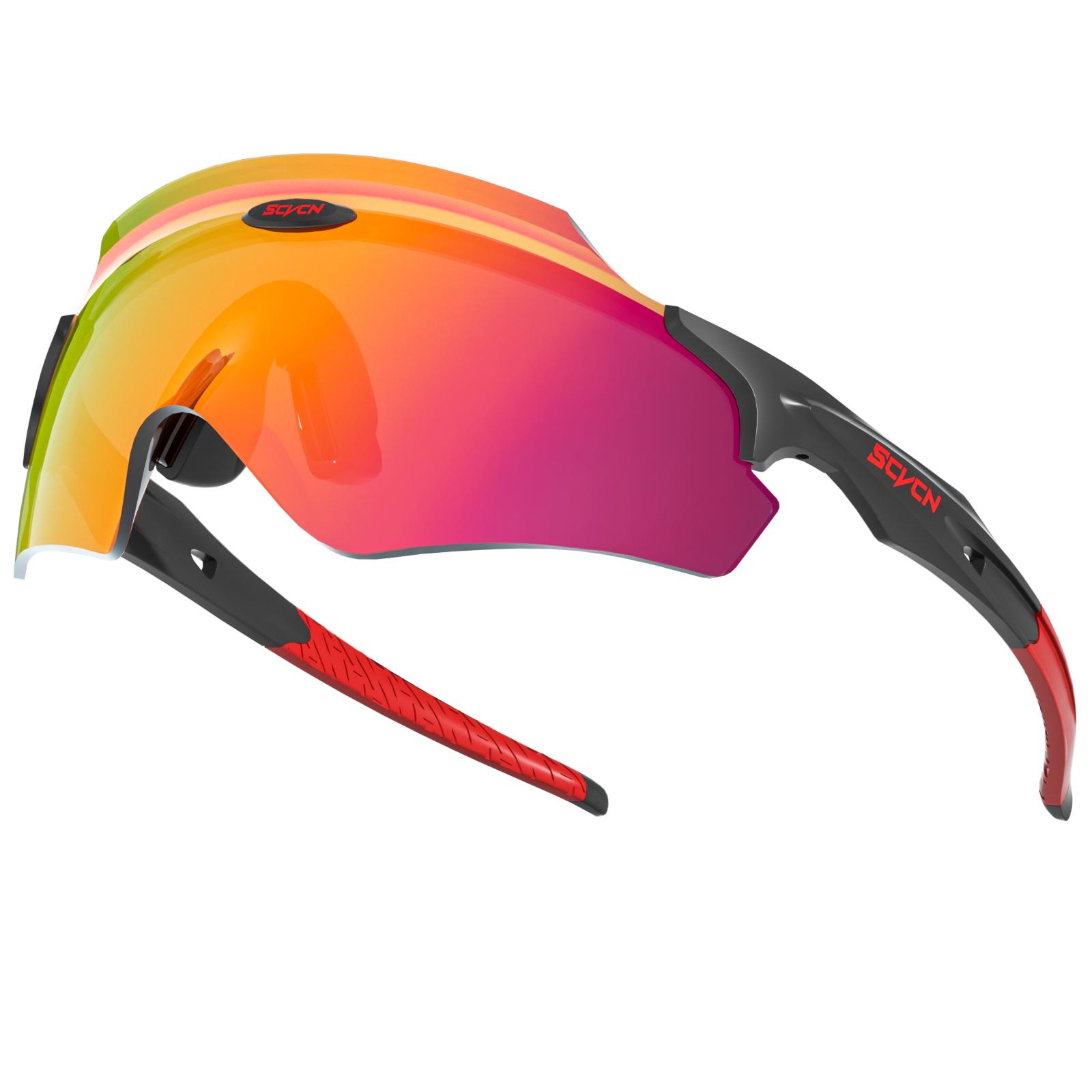 Scvcn RED Photochromic Cycling Sunglasses for Men Blue Photochromic MTB Bike Glasses Cycl Mountain Bicycle Goggle Sports Eyewear Photochromic-1lens