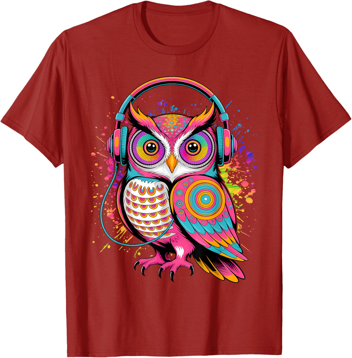 Рейв Радужная Сова EDM Фестивальная Графическая Футболка Психоделическая Музыка Любитель Хлопковая Футболка S