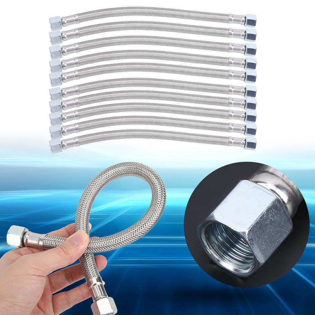 10pcs 14 X 1.5mm Flexible Metal Hose Cast Steel Hose for Air Compression Machine 28cm