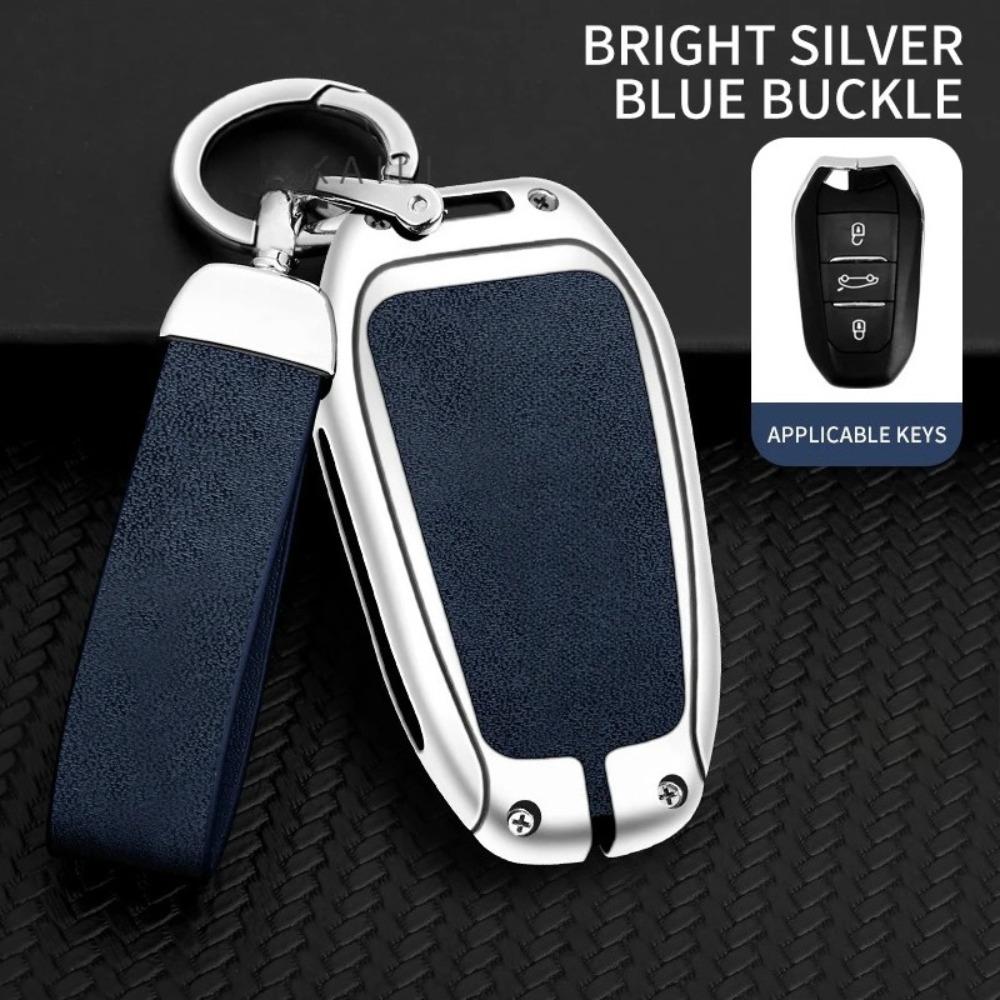 Suitable for Peugeot GT-GTline 308 3008 2008 4008 5008 New Car Key Cover Metal High-end Leather Car Key Cover Auto Accessories