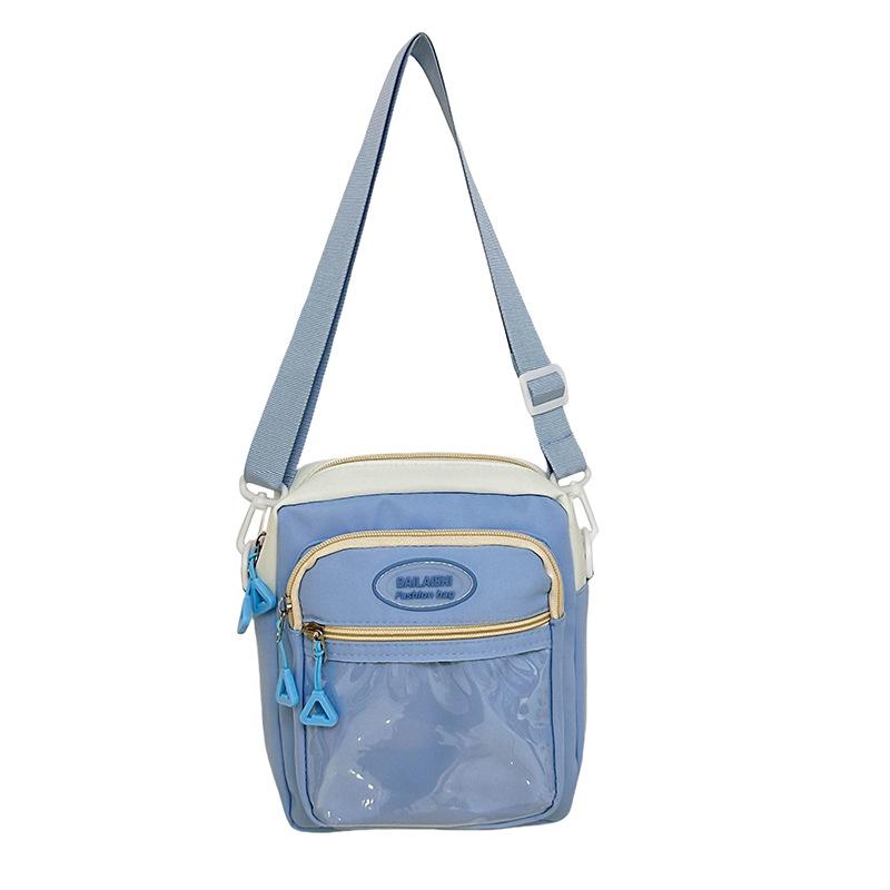 Japanese schoolgirl shoulder pain bag cute new nylon shoulder messenger bag simple and transparent casual versatile pain bag