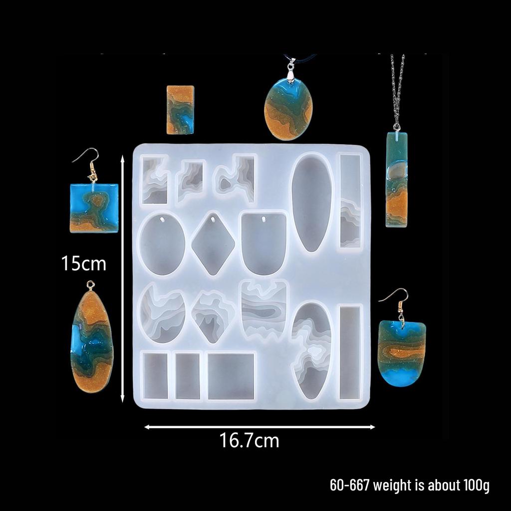 DIY Geometric Silicone Mold for Round, Oval, and Earring Pendants