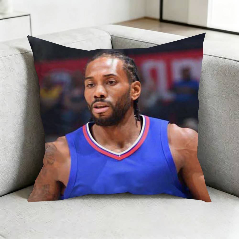 Kawhi LLeonard BBasketball Square DoubleSided printed Pillow Case Bedroom Bedside Pillow Sofa Cushion Cover Gift