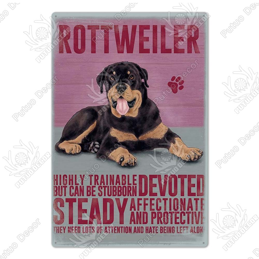 Putuo Decor Dog Vintage Tin Sign Plaque Metal Plate Wall Art Decoration for Living Room Man Cave Cafe Farm Home Retro Poster