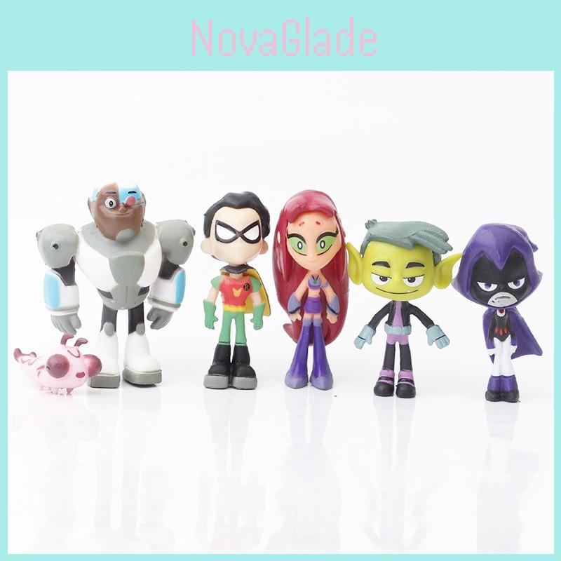 Adorable Teen Titans Go Figure Set Featuring Robin Raven Beast Boy And Starfire