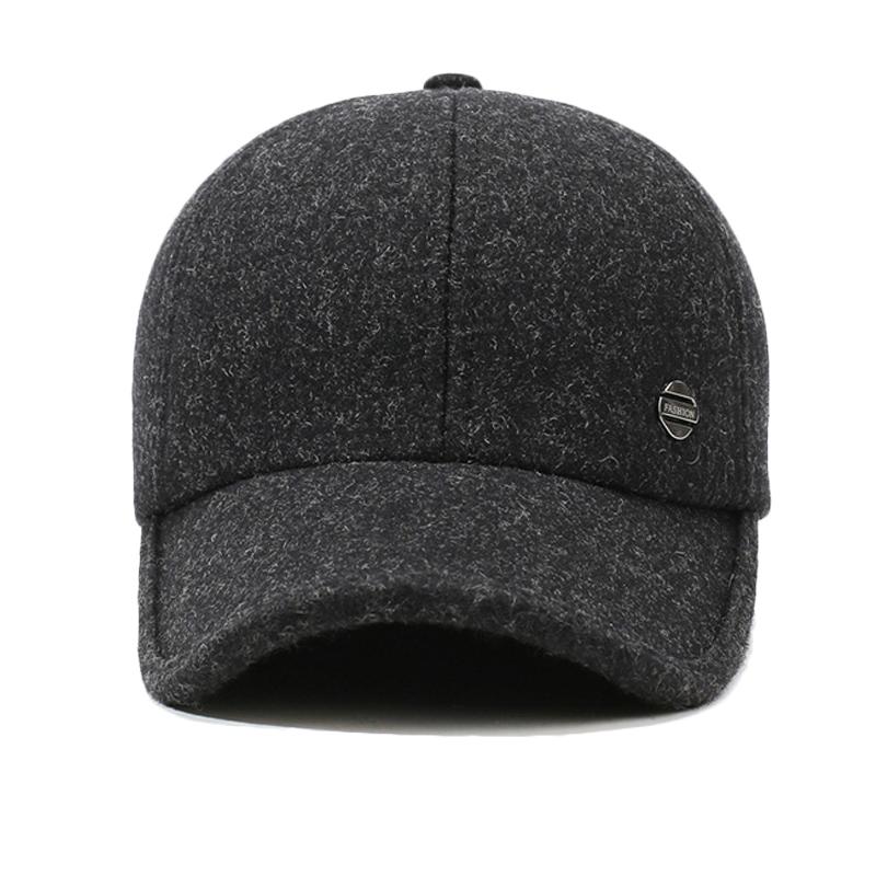 Middle-Aged Autumn Winter Hat Men's Velvet Thick Cap Outdoor Warm Cold-Proof Baseball Cap