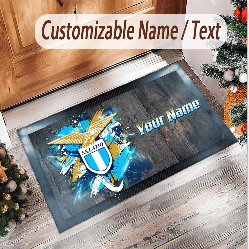 Personalized Crystal Velvet Carpet Lazio FC Pattern Non Slip Floor Rug