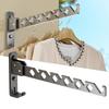 Home Folding Coat Drying Hook Anti Slip Aluminium Alloy Retractable Wall Mounted Hanger Rack