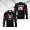 Maglia Motocross Personalizzata Nome Numero Gradiente Manica Lunga Maglia da Corsa Testo Personalizzato Magliette Sportive per Moto da Cross Uomo Donna