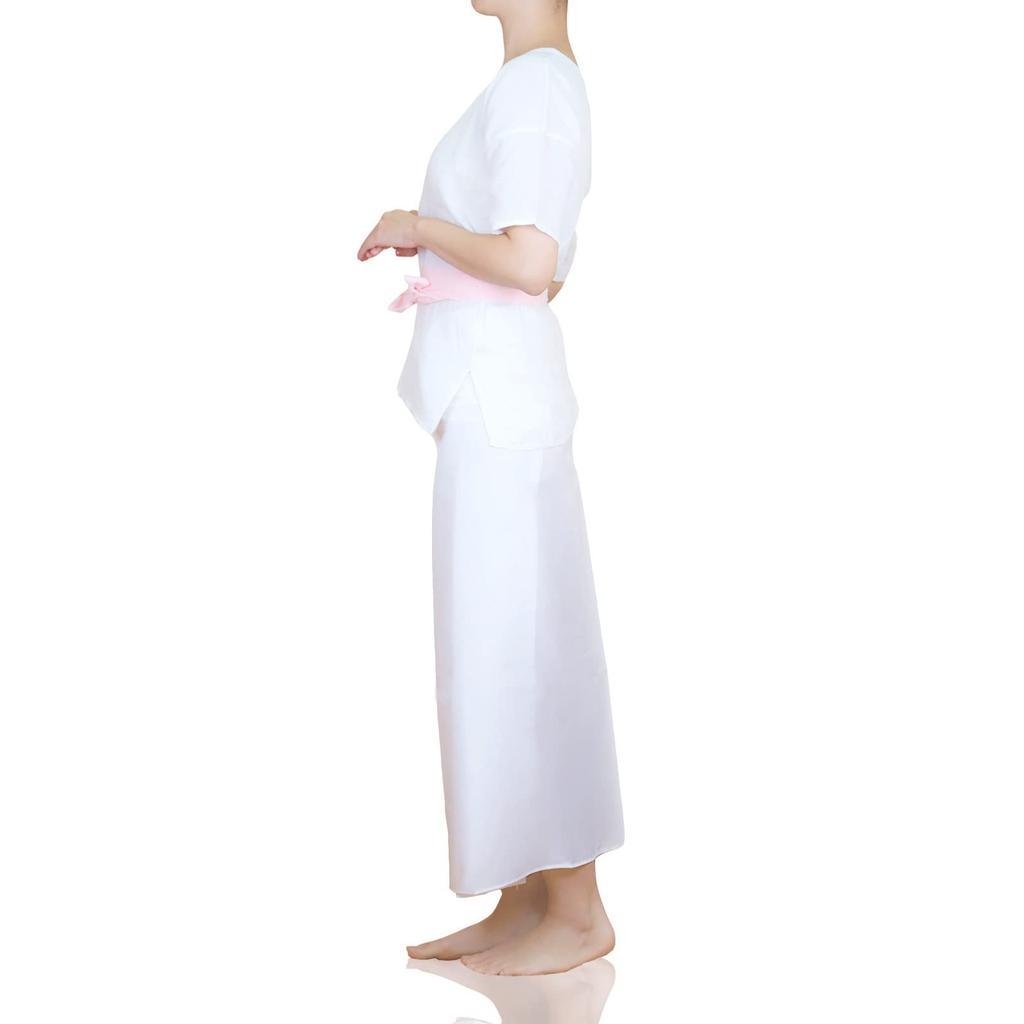 [TOuWA] Washable Undergarment Set (Kimono Undergarment and Petticoat) for Yukata, Kimono, and Other Traditional Japanese Clothing. White. Suitable