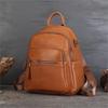 Retro Genuine Leather Women Backpack Travel Bag Leisure Versatile Large Capacity Cowhide Solid Color Backbag