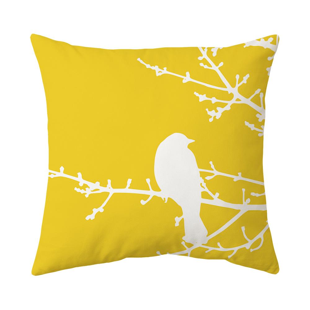 New Yellow Peach Skin Print Pillow Nordic Fresh Living Room Sofa Pillow Cover