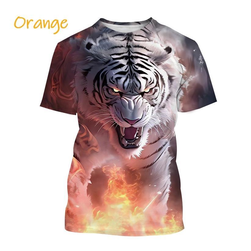 Animal White Tiger 3d Print Summer Men/Women O-Neck T-shirt Casual Short Sleeve Oversized T Shirt Fashion Tops Unisex Clothing