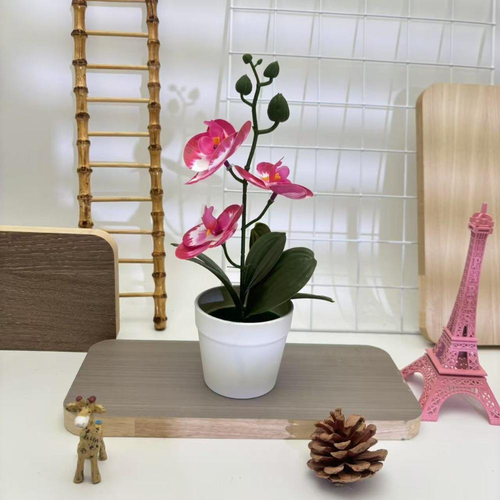 Creative 26cm Simulated Butterfly Orchid DIY Gifts Artificial Orchid Bonsai Faux Flowers for Outdoor Indoor Office