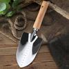 Garden Hand Trowel Heavy Duty Polished Stainless Steel Garden Shovel with Wooden Handle Digging Transplanting Shovel