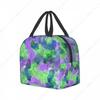 Colorful Iridescent Lunch Bag Waterproof Insulated Canvas Cooler Bag Thermal Cold Food Picnic Travel Tote for Women Children
