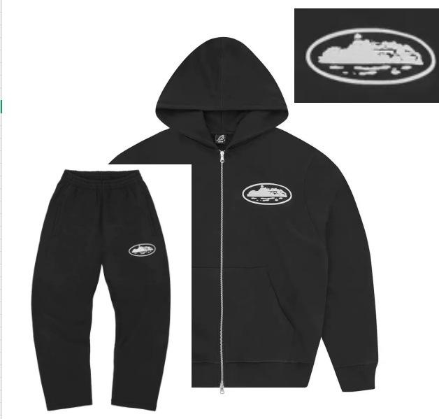 Alcatraz Trend Street Loose Sweater Set Men's and Women's Trend Hip Hop Sports Zipper Hooded Pants Set