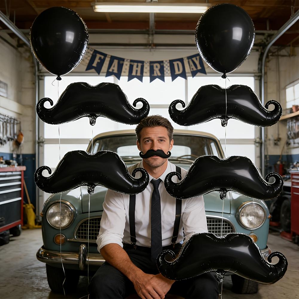 3Pcs Father's Day Theme Black Beard Aluminum Film Balloon Happy Father's Day Party Family Gathering Decoration Globos
