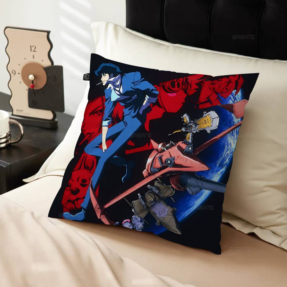 Capa de Almofada Anime C-Cowboy B-Bebop Polegadas Decoração Rústica Capas de Almofada de Lançamento para Decoração de Sofá