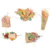 5Pcs Bird Shredder Toys Interesting Safe Hanging Foraging Chewing Toys with Metal Hooks for Travel