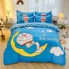 Doraemon Mechanical Cat Cartoon Style Pure Cotton Material Bed Three-piece Set Student Dormitory Dirty-Resistant Bedding